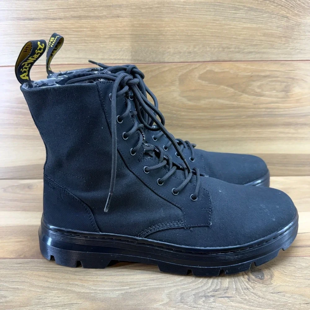 Dr Martens Combs II Chunky Lug Boot Mens 12 Black Canvas Lace Up Modern Punk Y2K